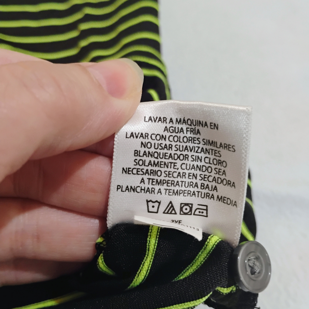 George Black Polo with Neon Green Striped Design - Picture 5 of 8